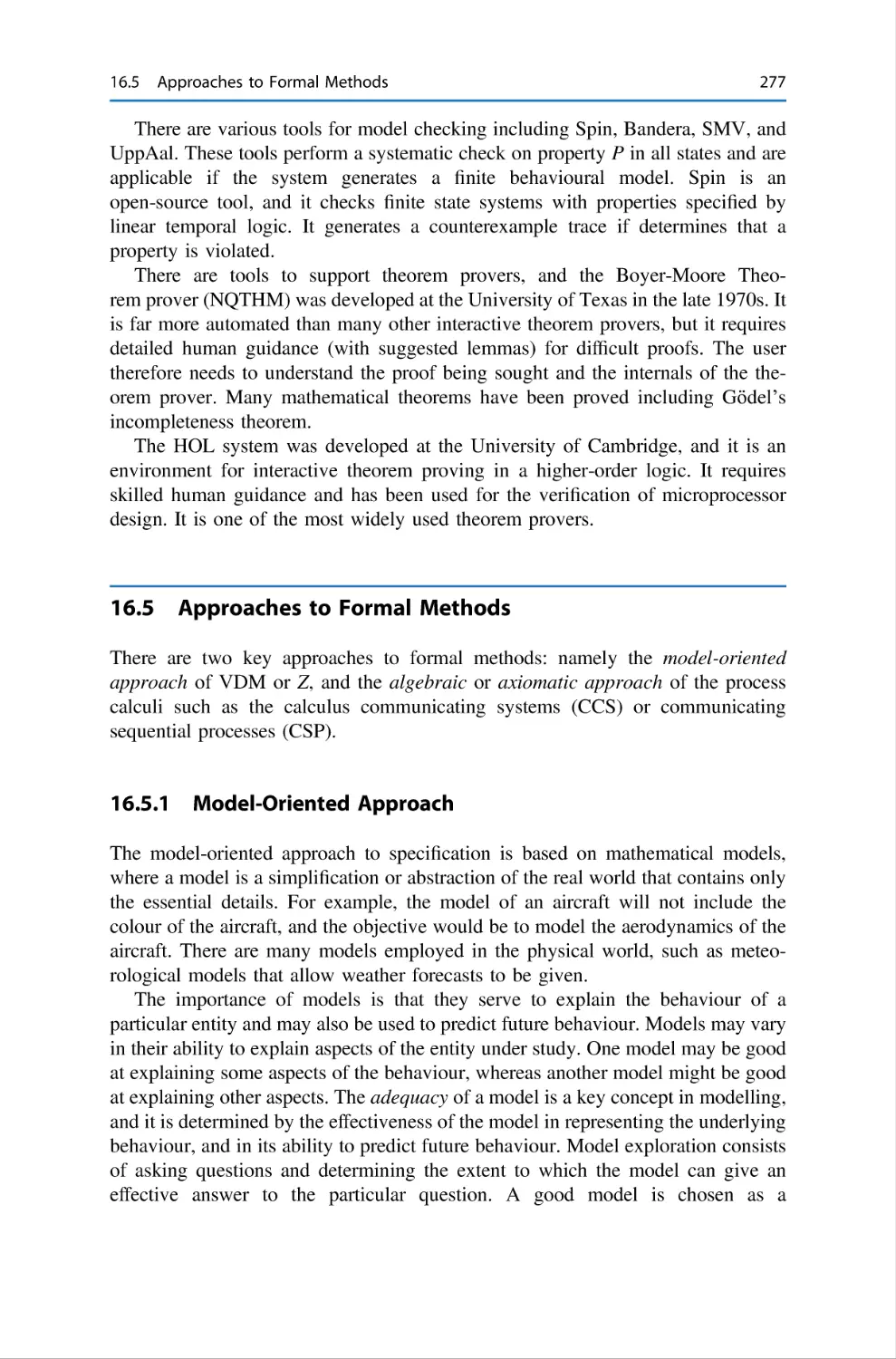 16.5 Approaches to Formal Methods
16.5.1 Model-Oriented Approach