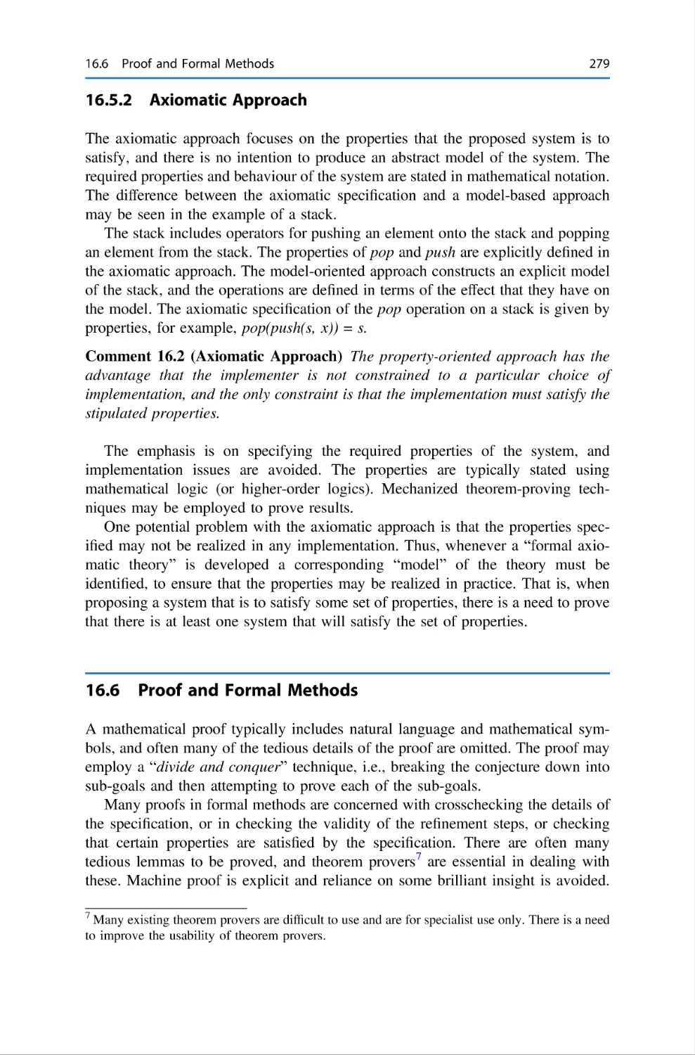 16.5.2 Axiomatic Approach
16.6 Proof and Formal Methods