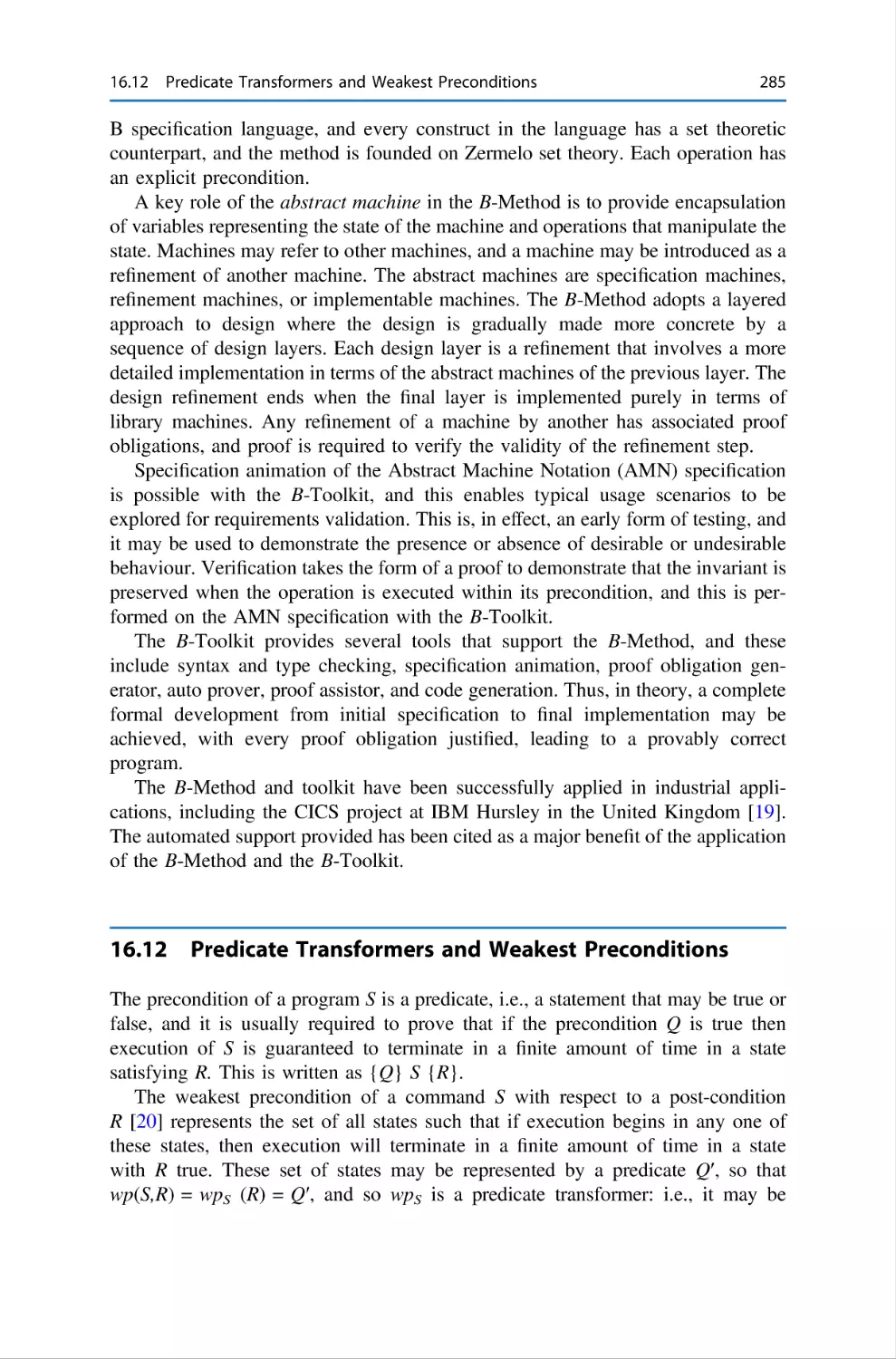 16.12 Predicate Transformers and Weakest Preconditions