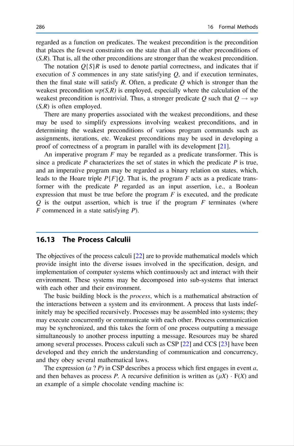 16.13 The Process Calculii