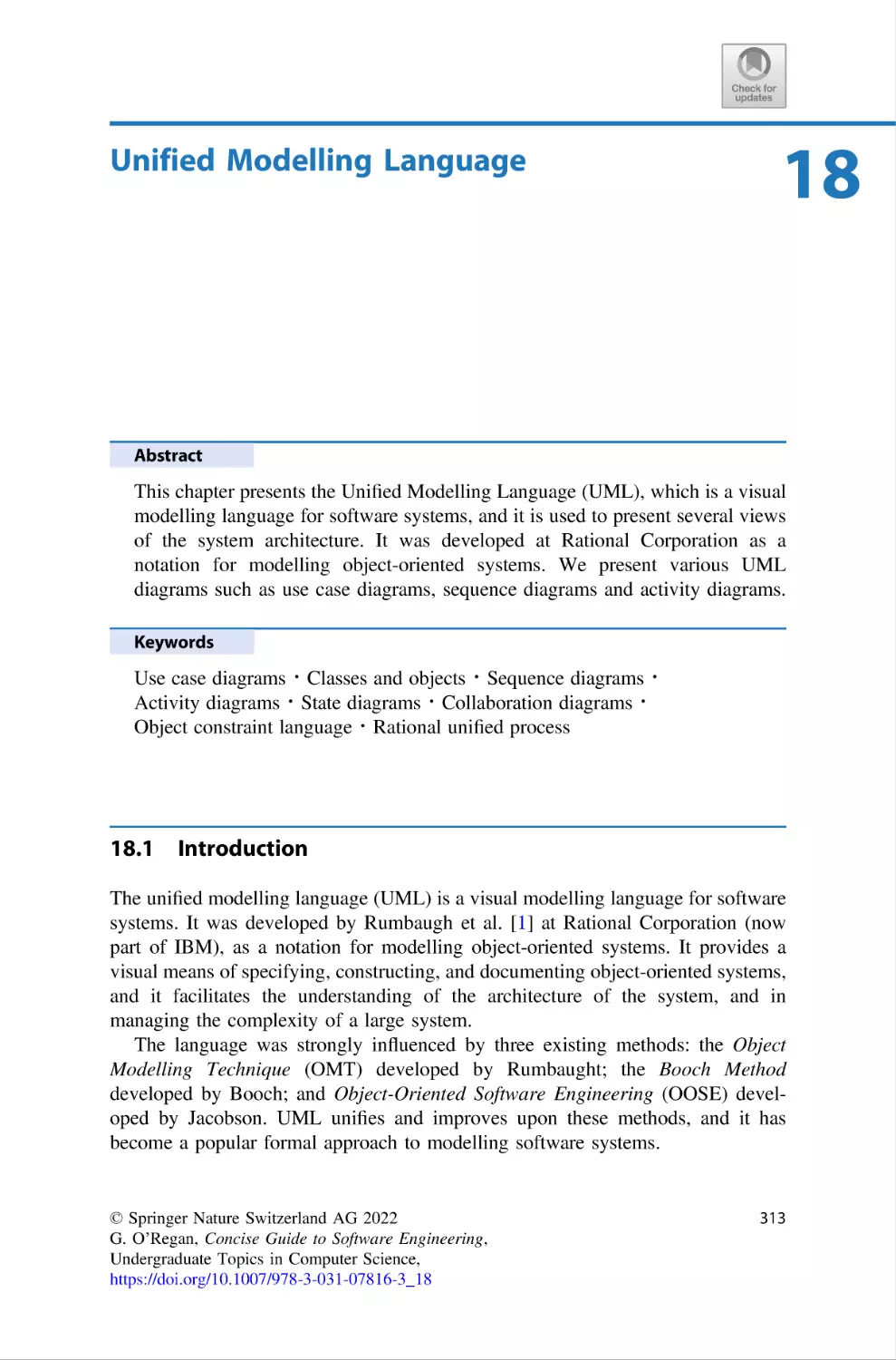 18 Unified Modelling Language
18.1 Introduction