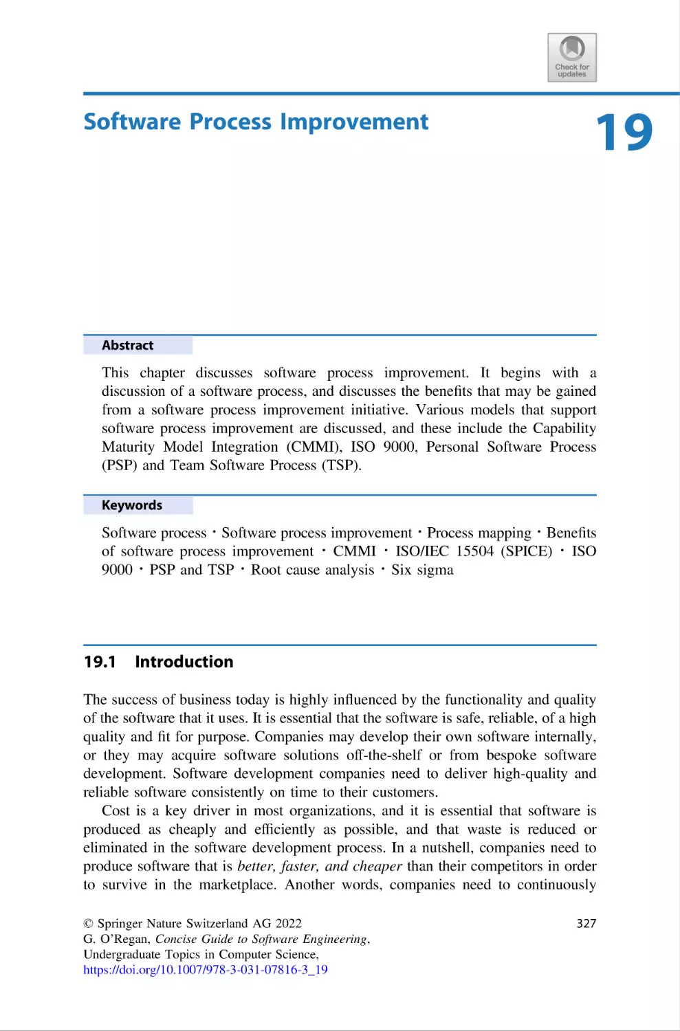 19 Software Process Improvement
19.1 Introduction