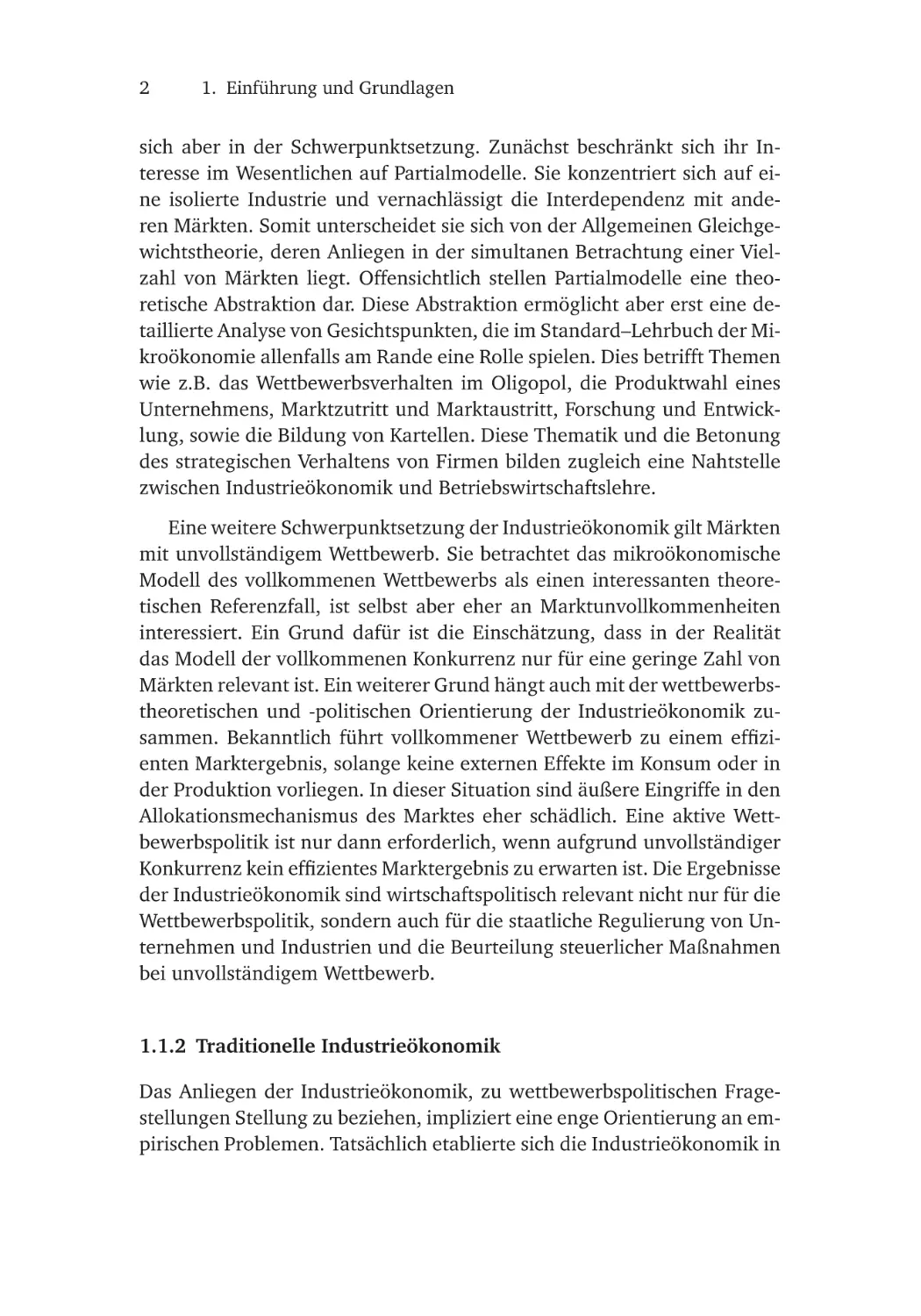 1.1.2 Traditionelle Industrieökonomik