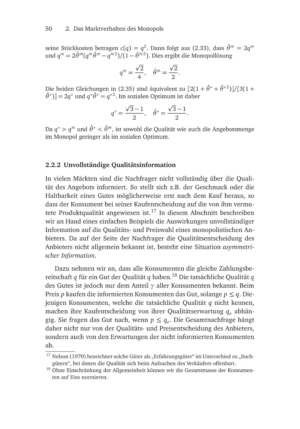 2.2.2 Unvollständige Qualitätsinformation