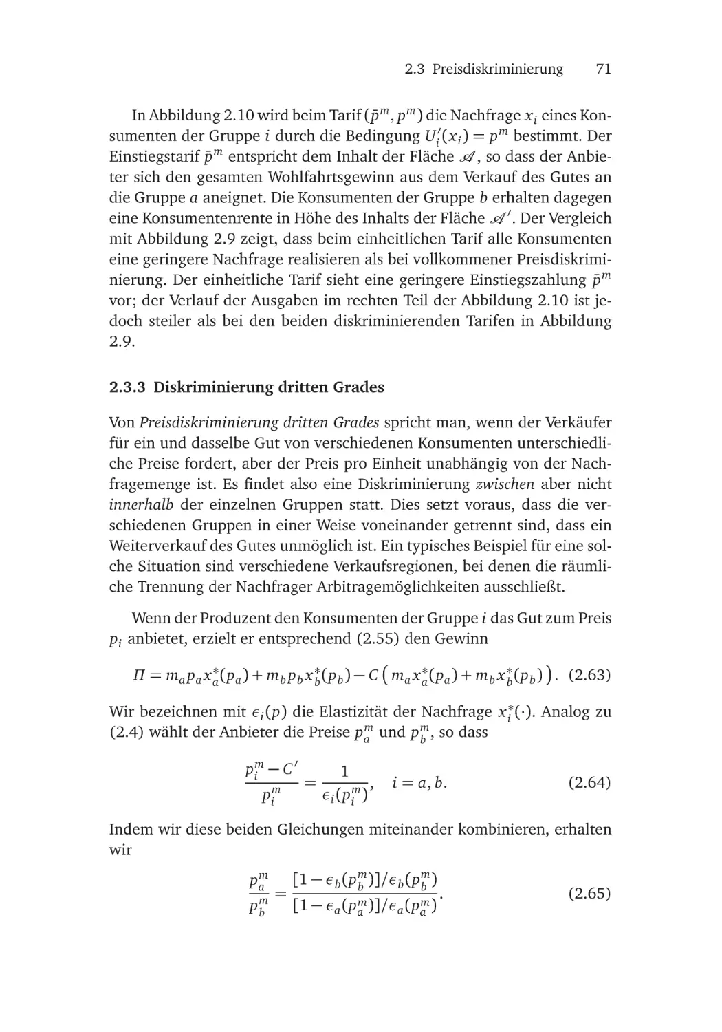 2.3.3 Diskriminierung dritten Grades