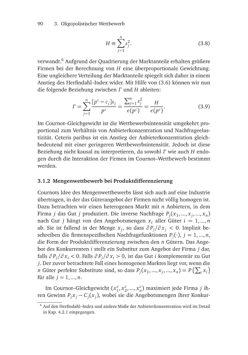 3.1.2 Mengenwettbewerb bei Produktdifferenzierung