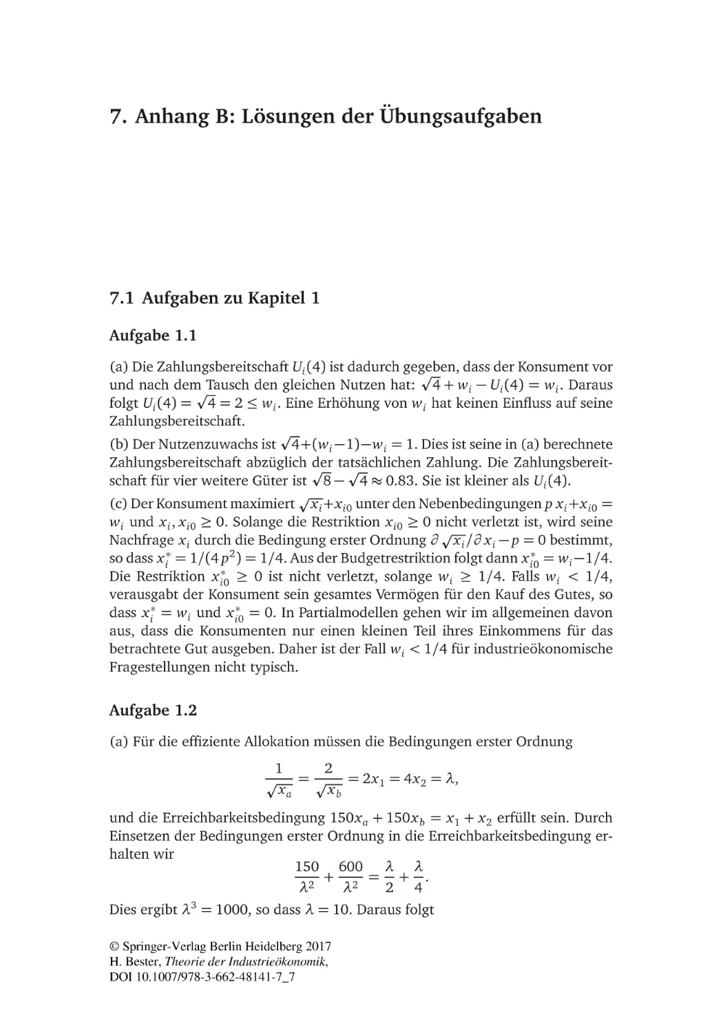 7. Anhang B
7.1 Aufgaben zu Kapitel 1