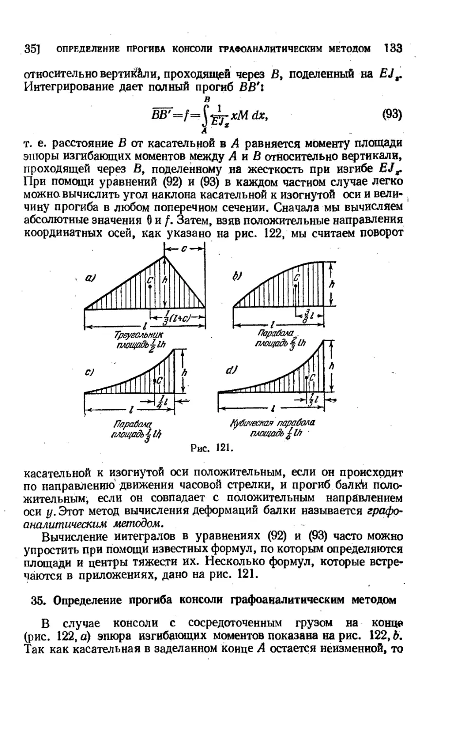 35. Определение прогиба консоли графоаналитическим методом