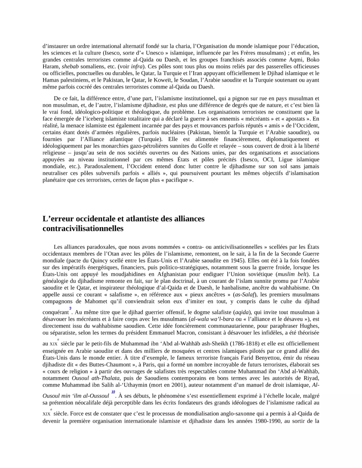 L’erreur occidentale et atlantiste des alliances contracivilisationnelles