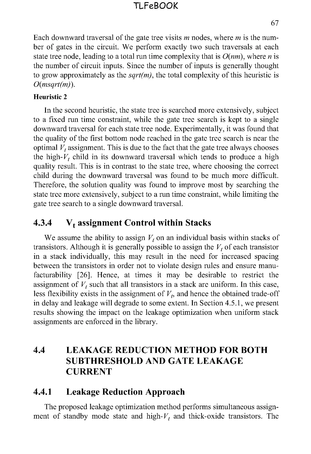 4.4 LEAKAGE REDUCTION METHOD FOR BOTH SUBTHRESHOLD AND GATE LEAKAGE CURRENT