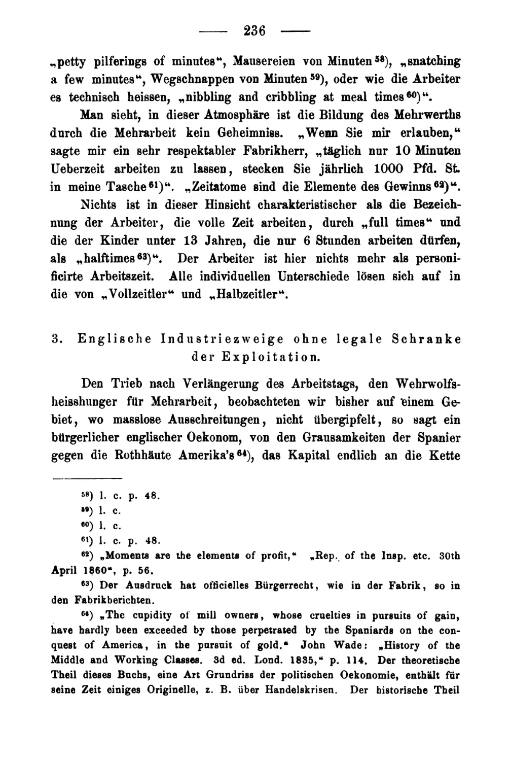 3. Englische Industriezweige ohne legale Schranke der Exploitation