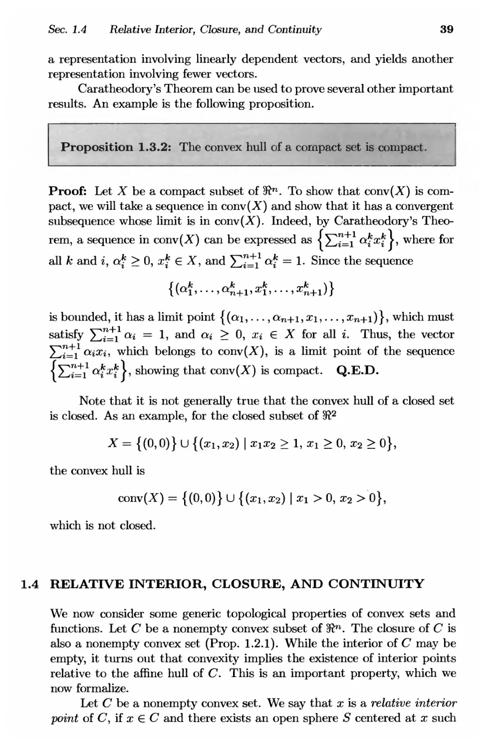 1.4. Relative Interior, Closure, and Continuity 39