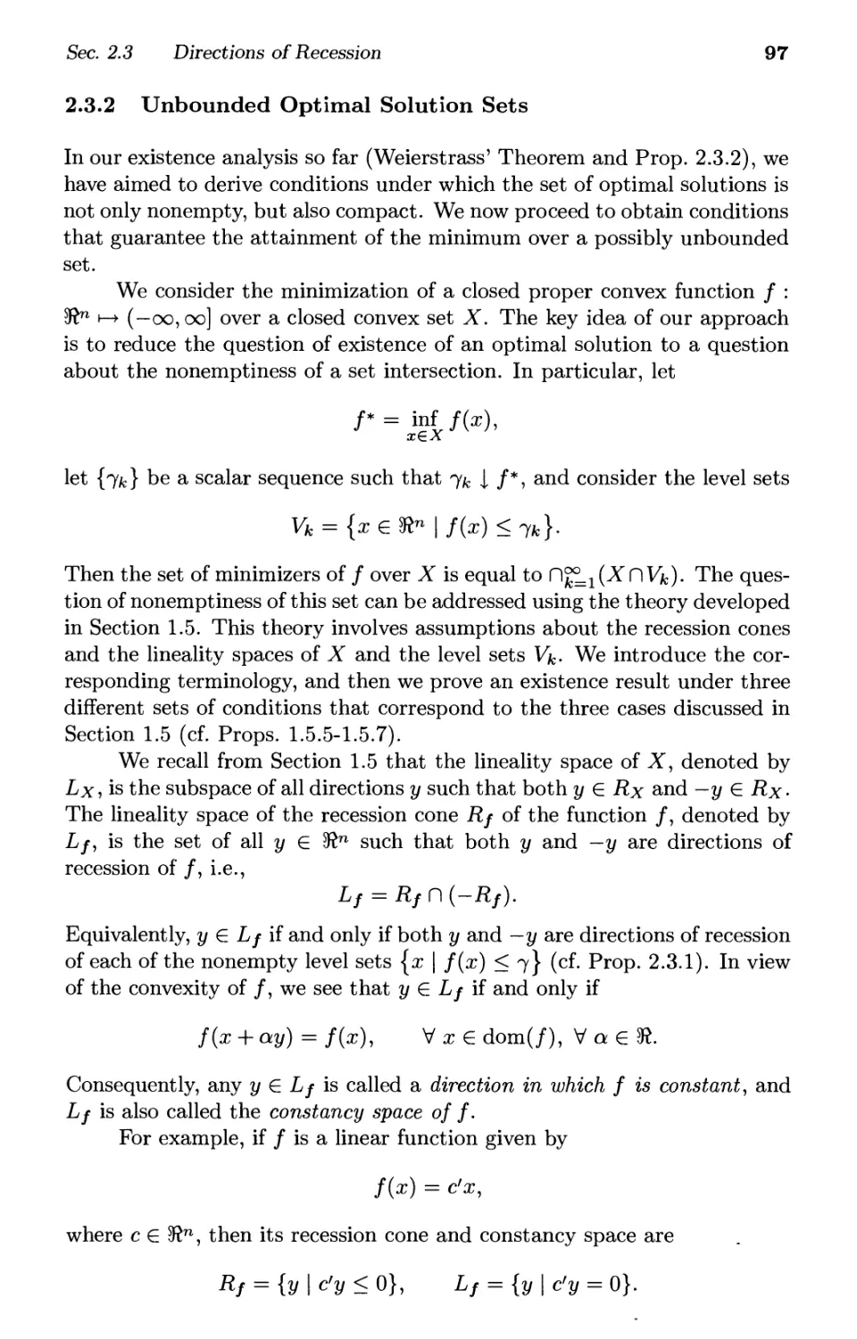 2.3.2. Unbounded Optimal Solution Sets 97