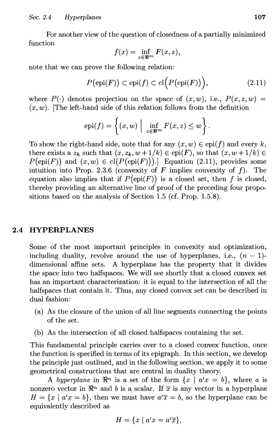 2.4. Hyperplanes 107