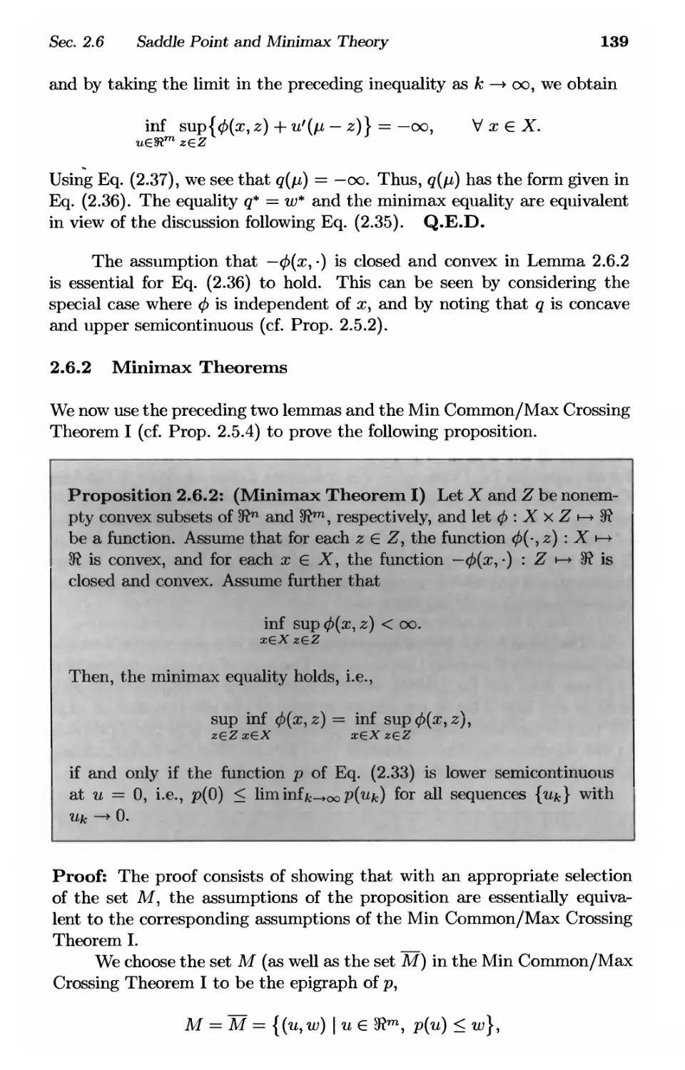 2.6.2. Minimax Theorems 139