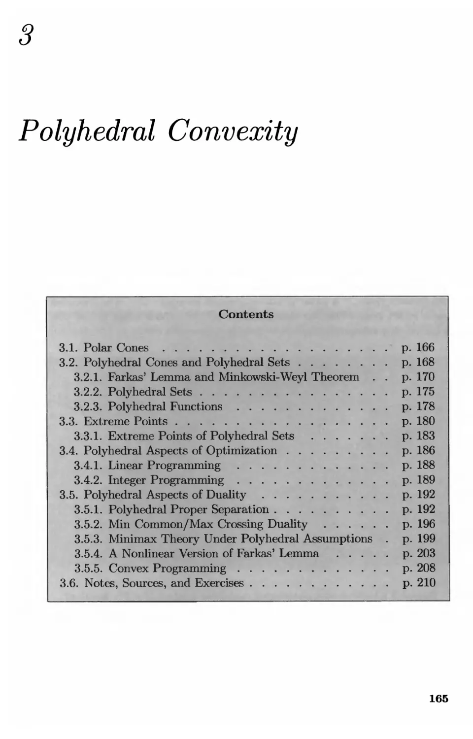 3. Polyhedral Convexity 165