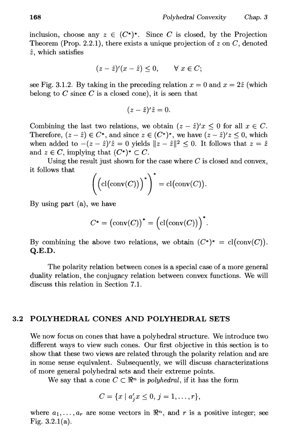 3.2. Polyhedral Cones and Polyhedral Sets  168