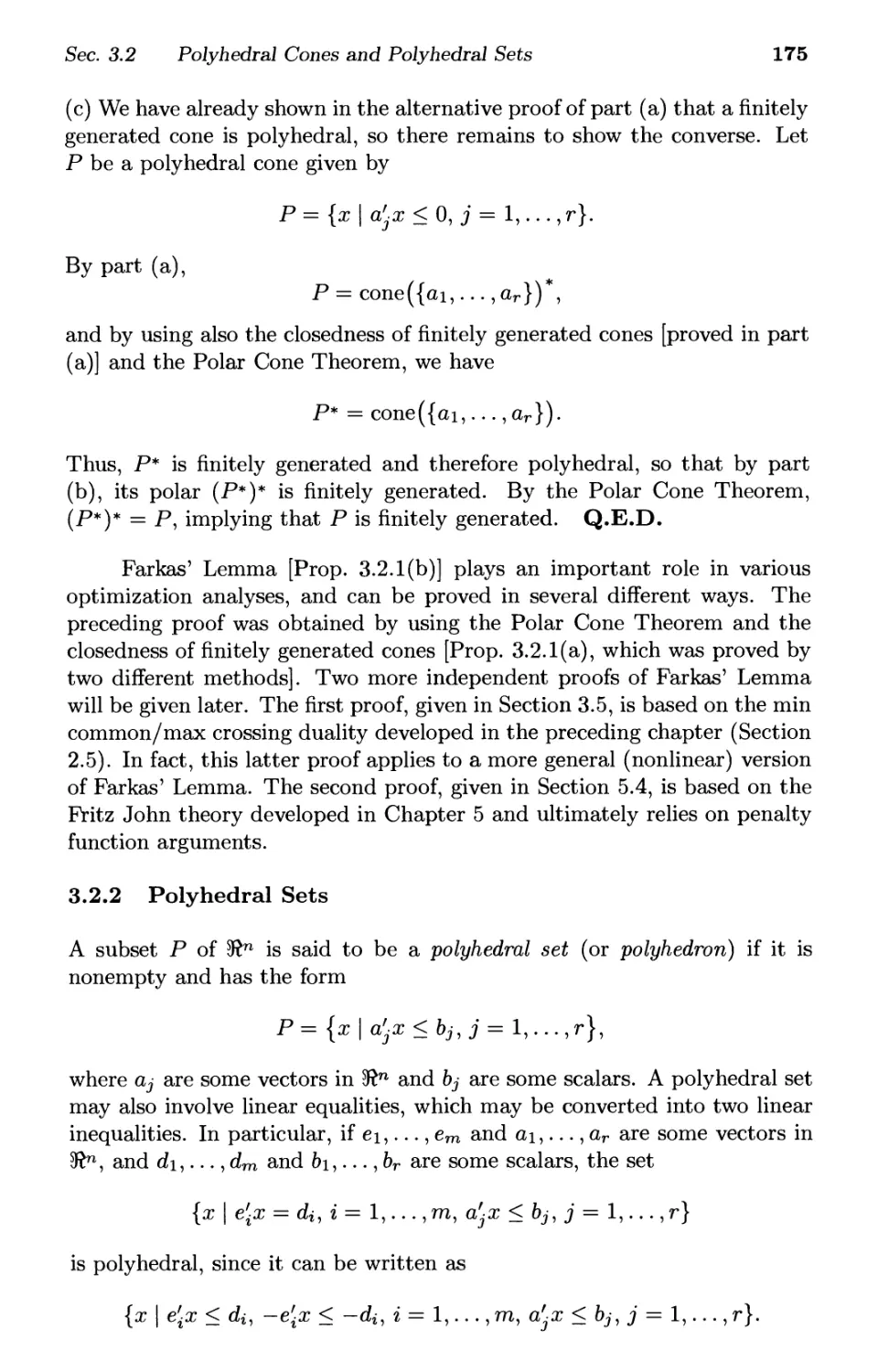 3.2.2. Polyhedral Sets175