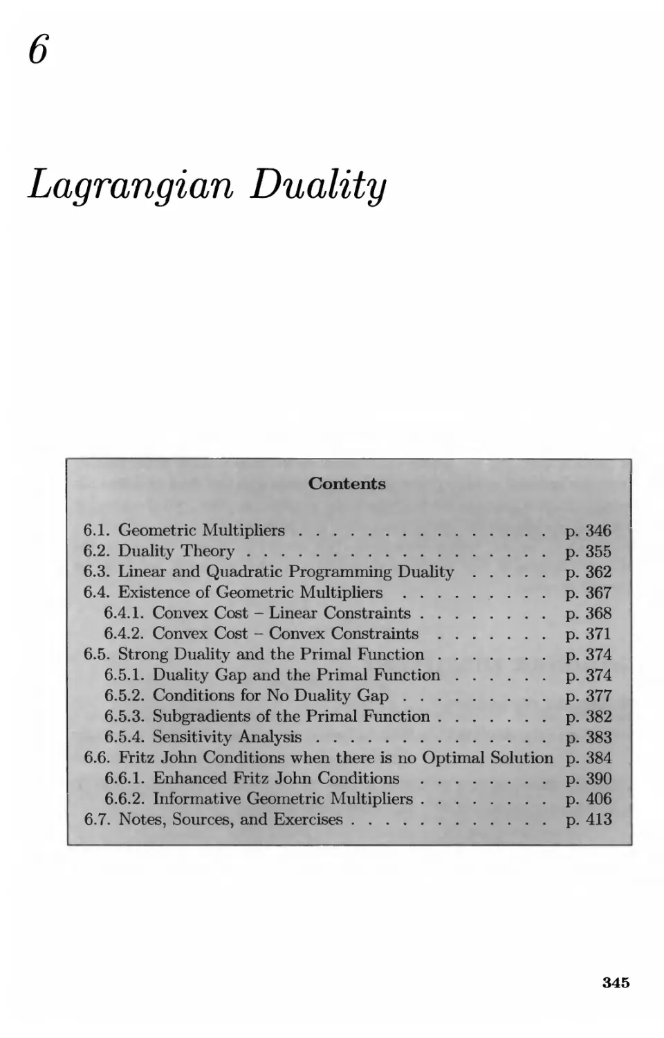 6. Lagrangian Duality 345