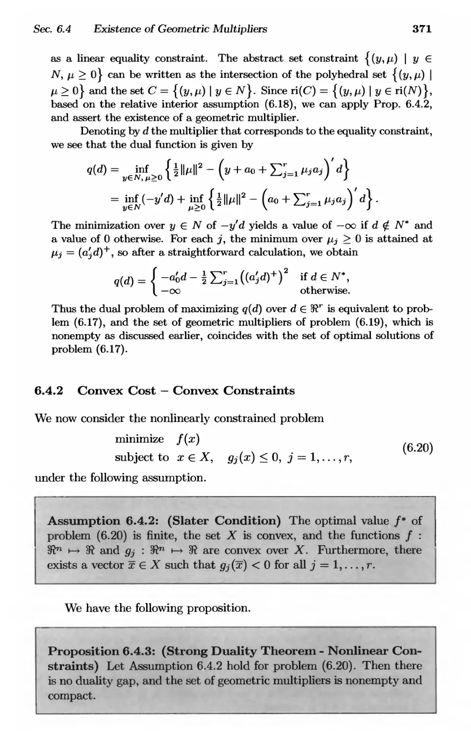 6.4.2. Convex Cost - Convex Constraints 371