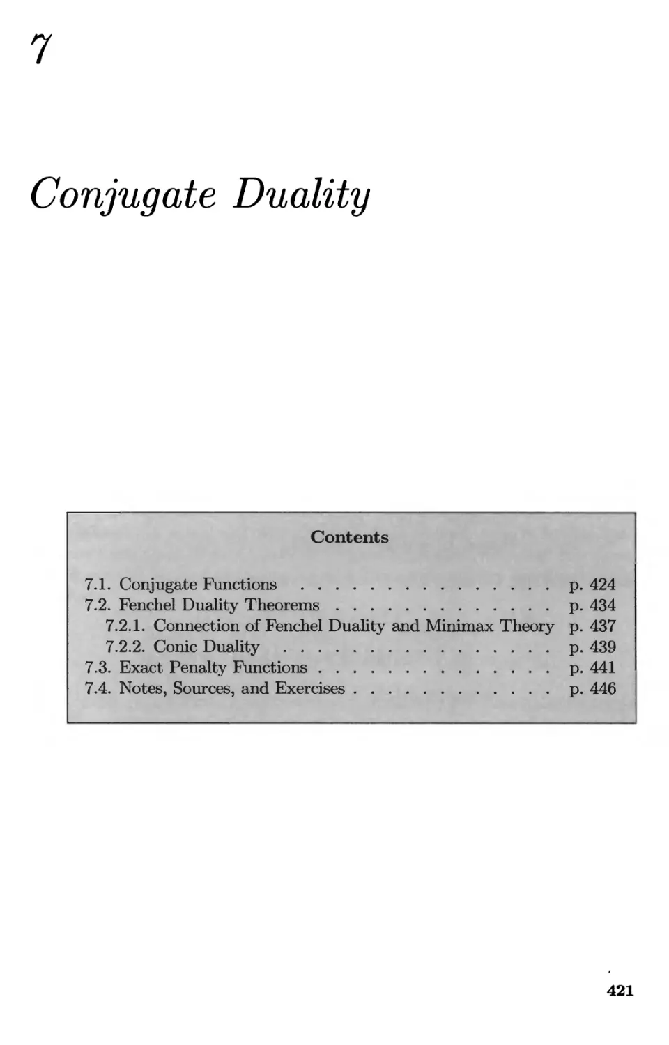 7. Conjugate Duality 421