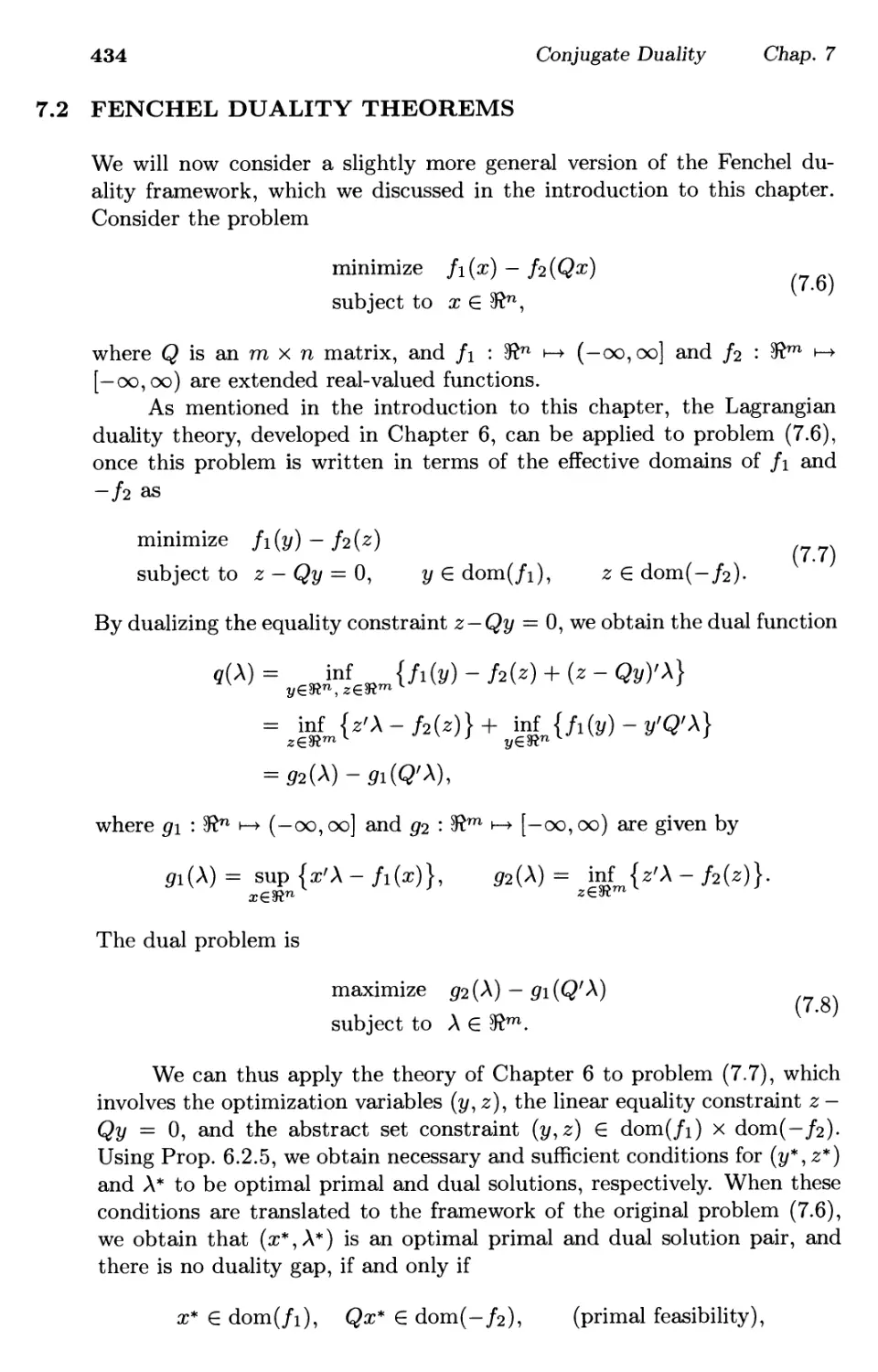 7.2. Fenchel Duality Theorems 434