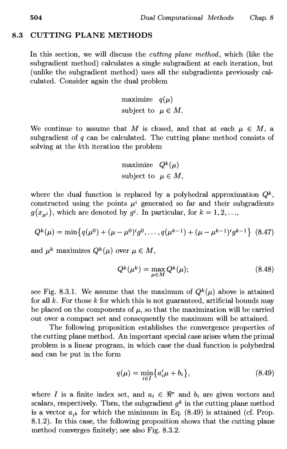 8.3. Cutting Plane Methods 504