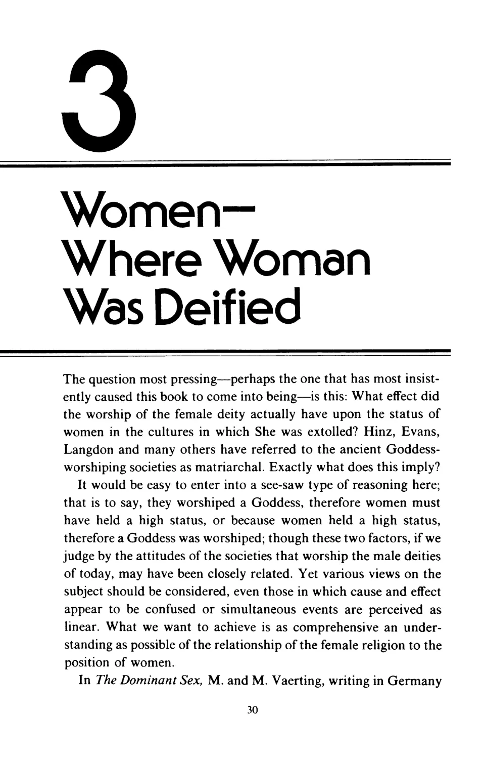 3 Women—Where Woman Was Deified