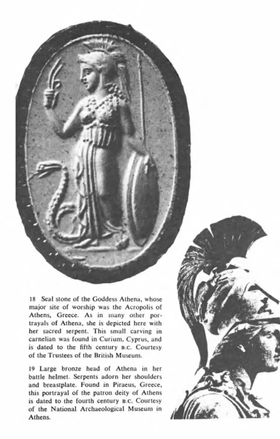 Seal stone of Athena
Athena in battle helmet