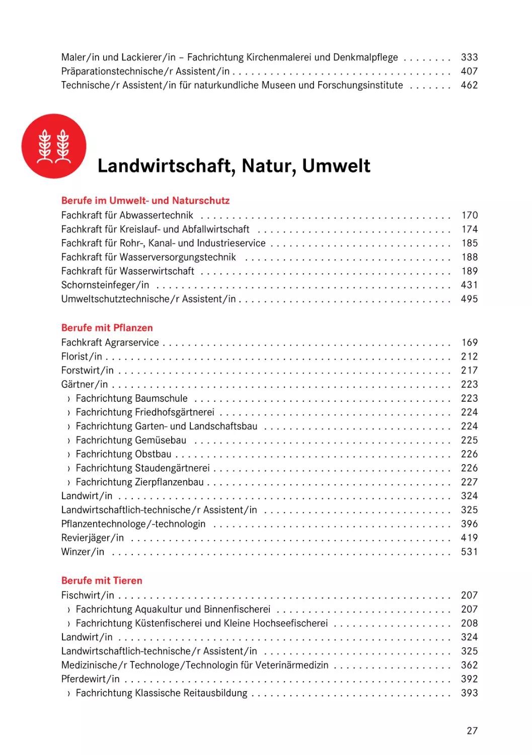 Landwirtschaft, Natur, Umwelt
Berufe im Umwelt- und Naturschutz
Berufe mit Pflanzen
Berufe mit Tieren