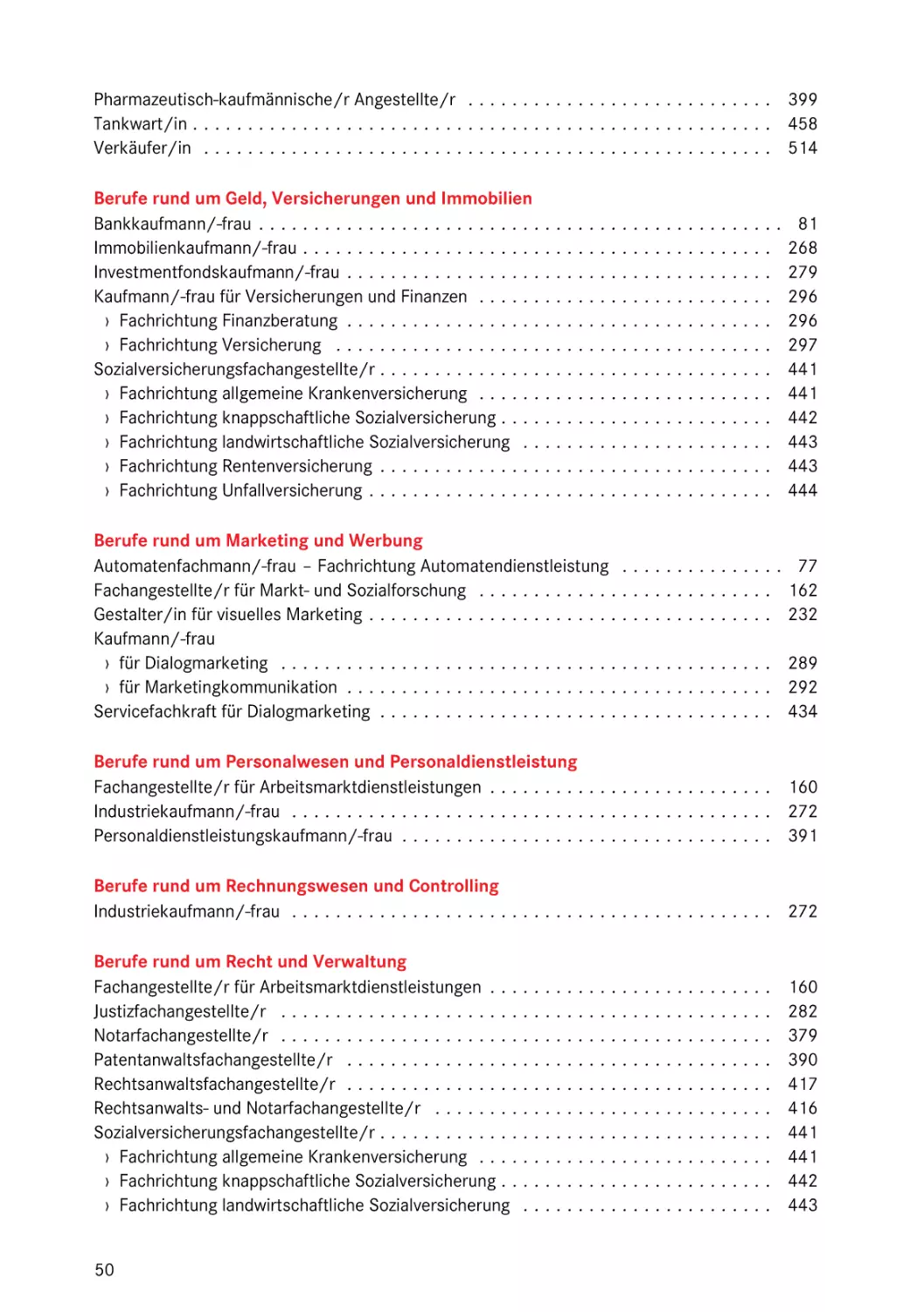 Berufe rund um Geld, Versicherungen und Immobilien
Berufe rund um Marketing und Werbung
Berufe rund um Personalwesen und Personaldienstleistung
Berufe rund um Rechnungswesen und Controlling
Berufe rund um Recht und Verwaltung