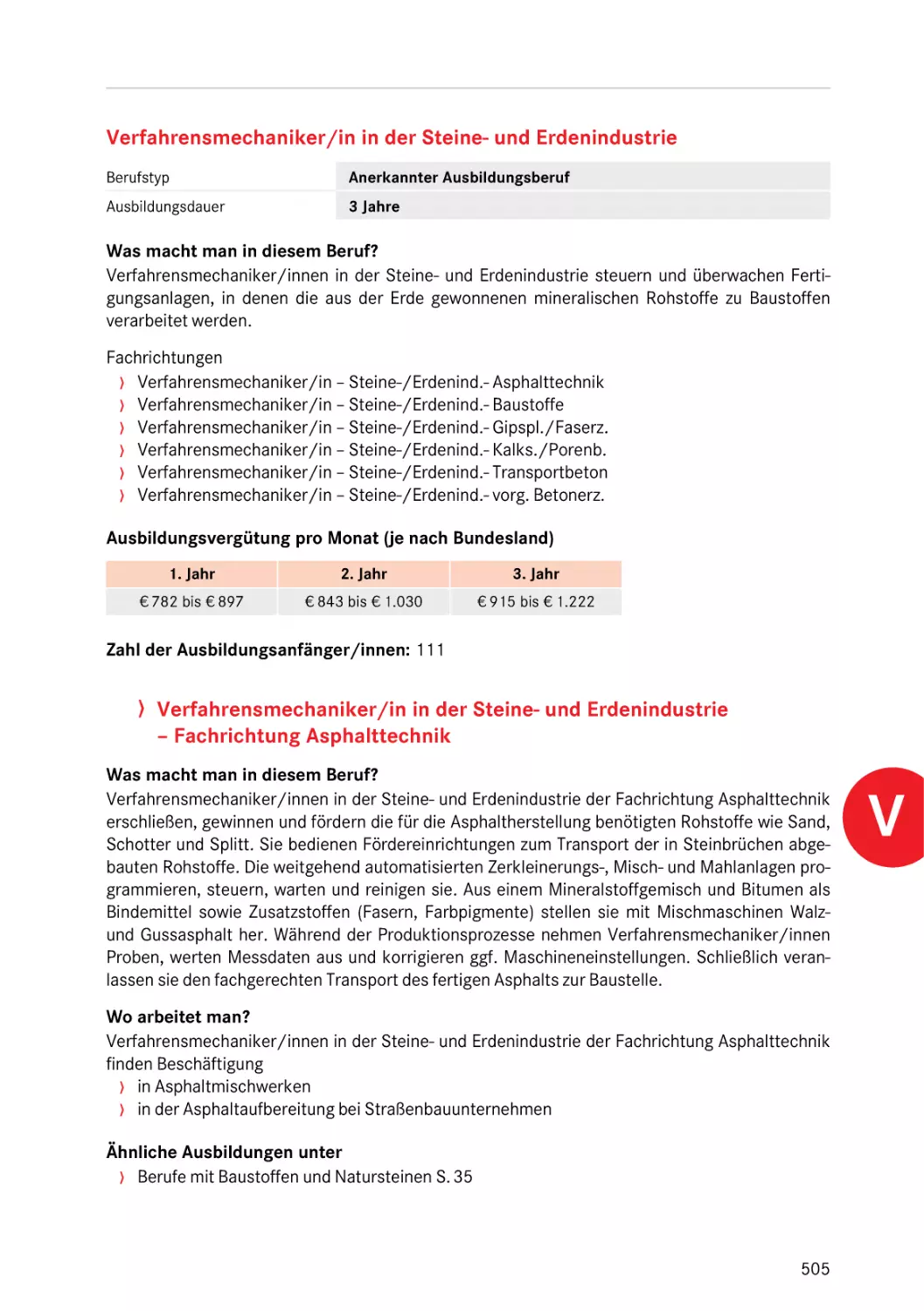 Verfahrensmechaniker/in in der Steine- und Erdenindustrie
Fachrichtung Asphalttechnik