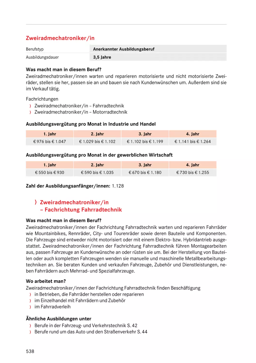 Zweiradmechatroniker/in
Fachrichtung Fahrradtechnik
Zweiradmechatroniker/in
Fachrichtung Fahrradtechnik