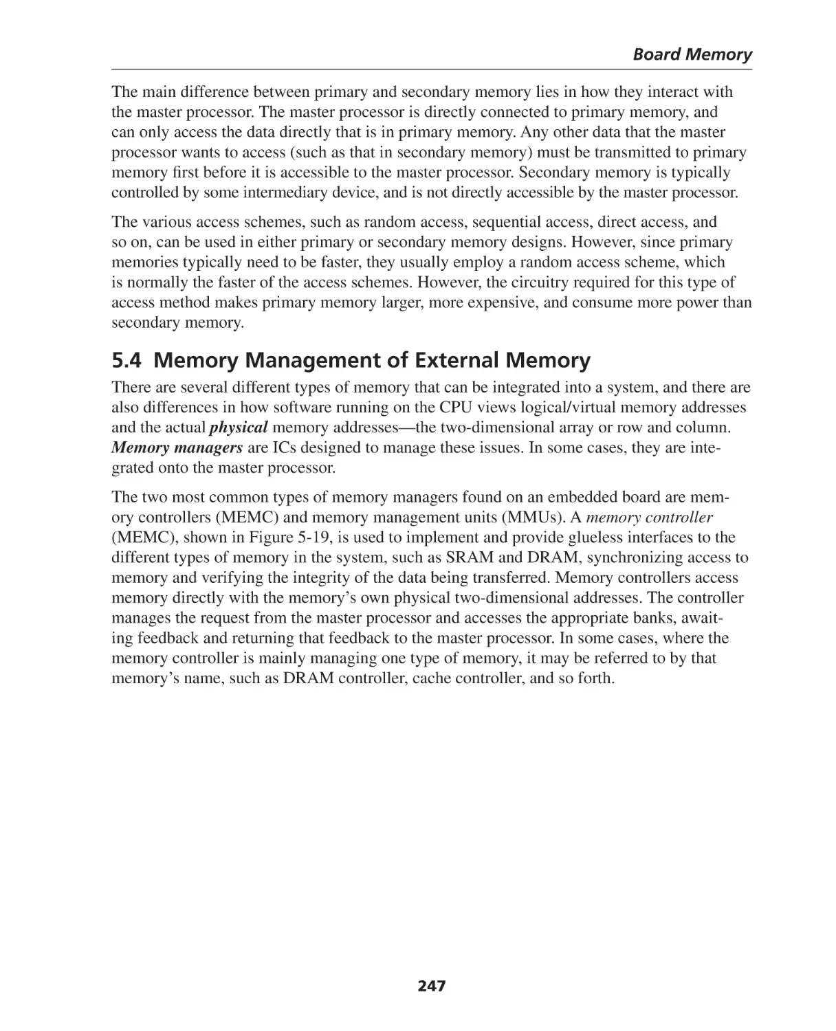 5.4 Memory Management of External Memory