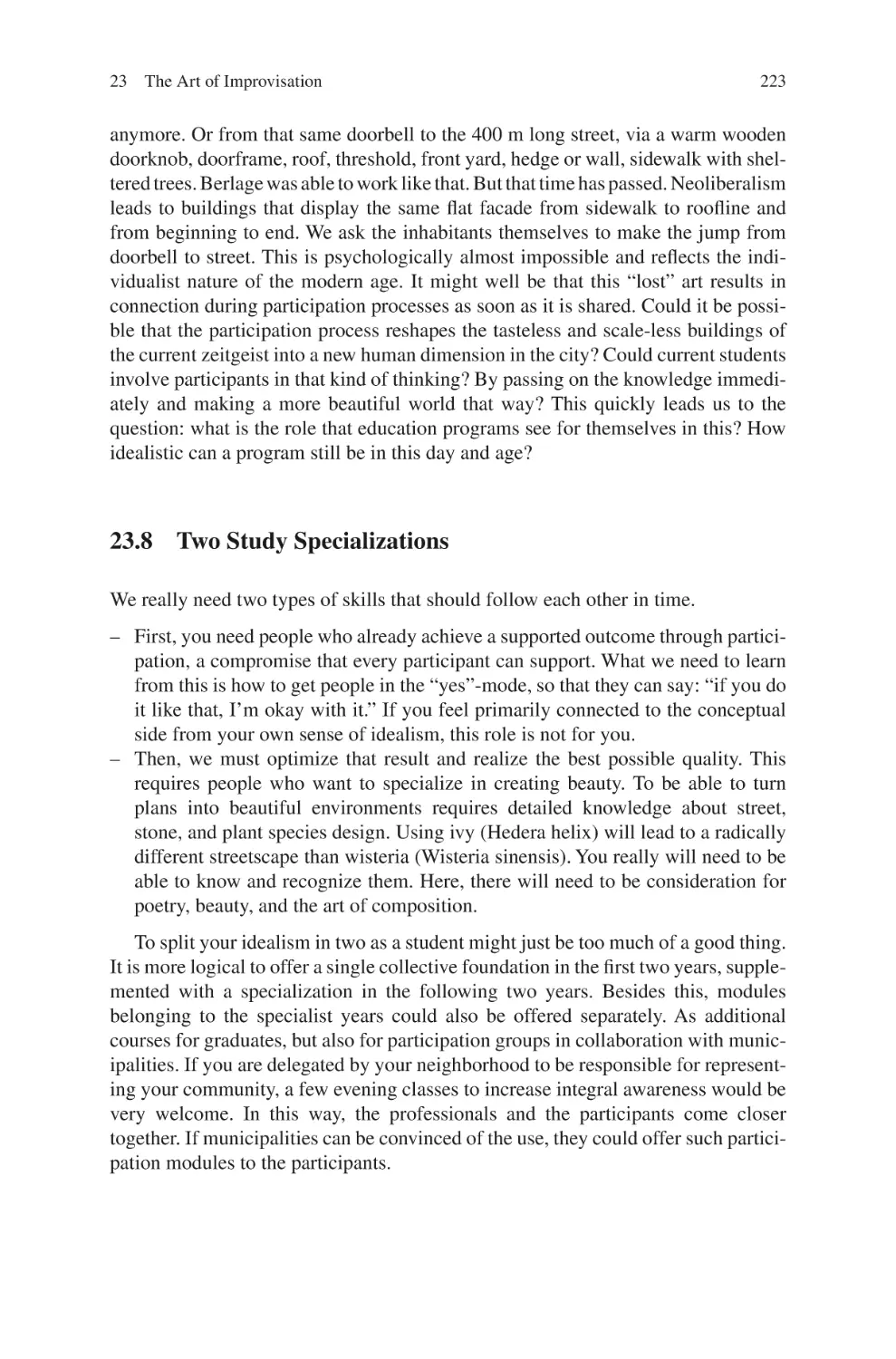 23.8 Two Study Specializations