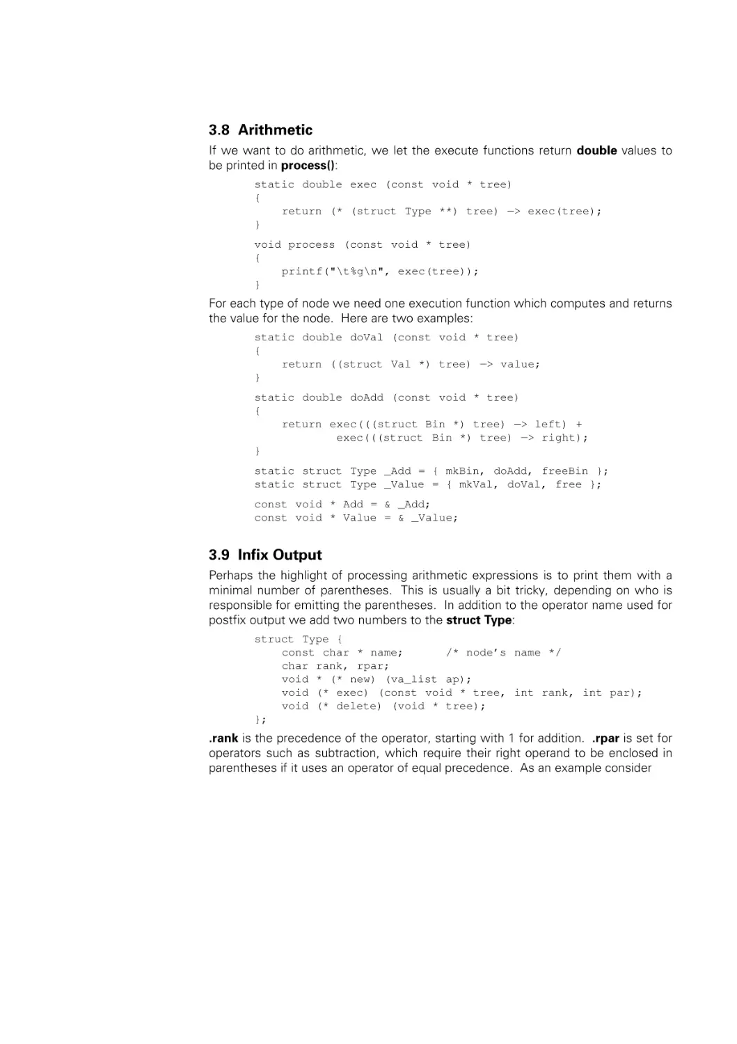 Arithmetic
Infix Output