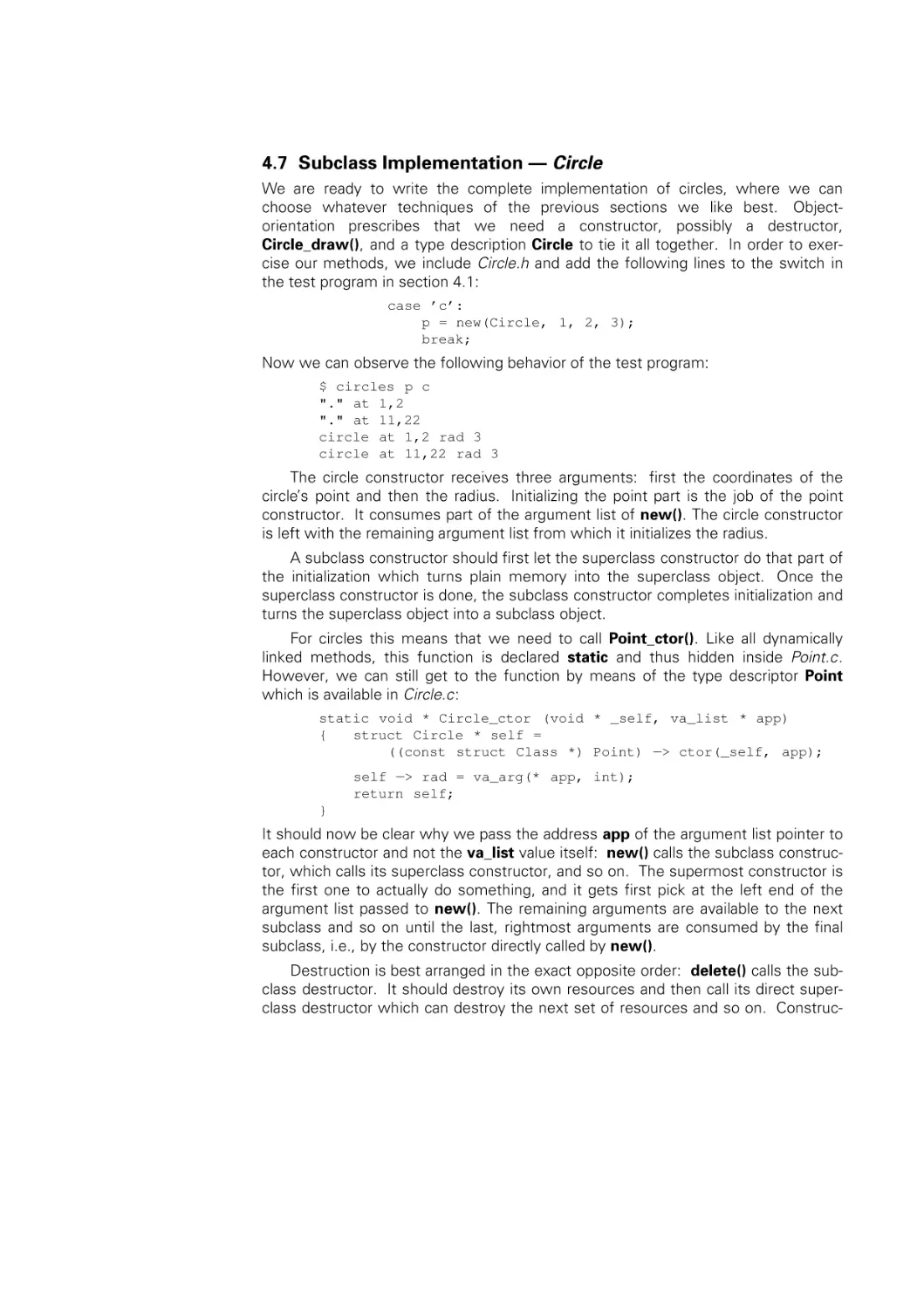 Subclass Implementation - Circle