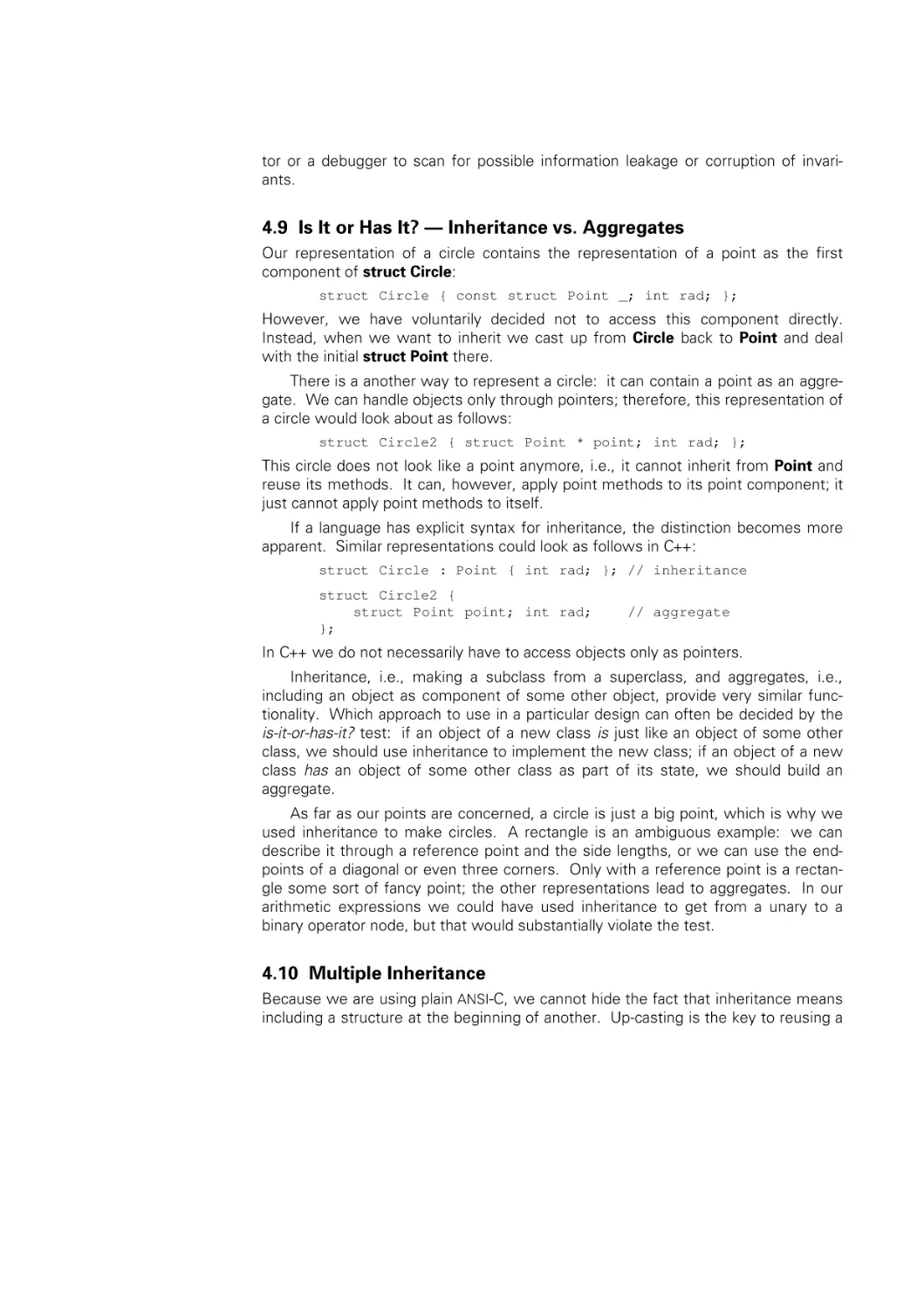 Inheritance vs Aggregates
Multiple Inheritance