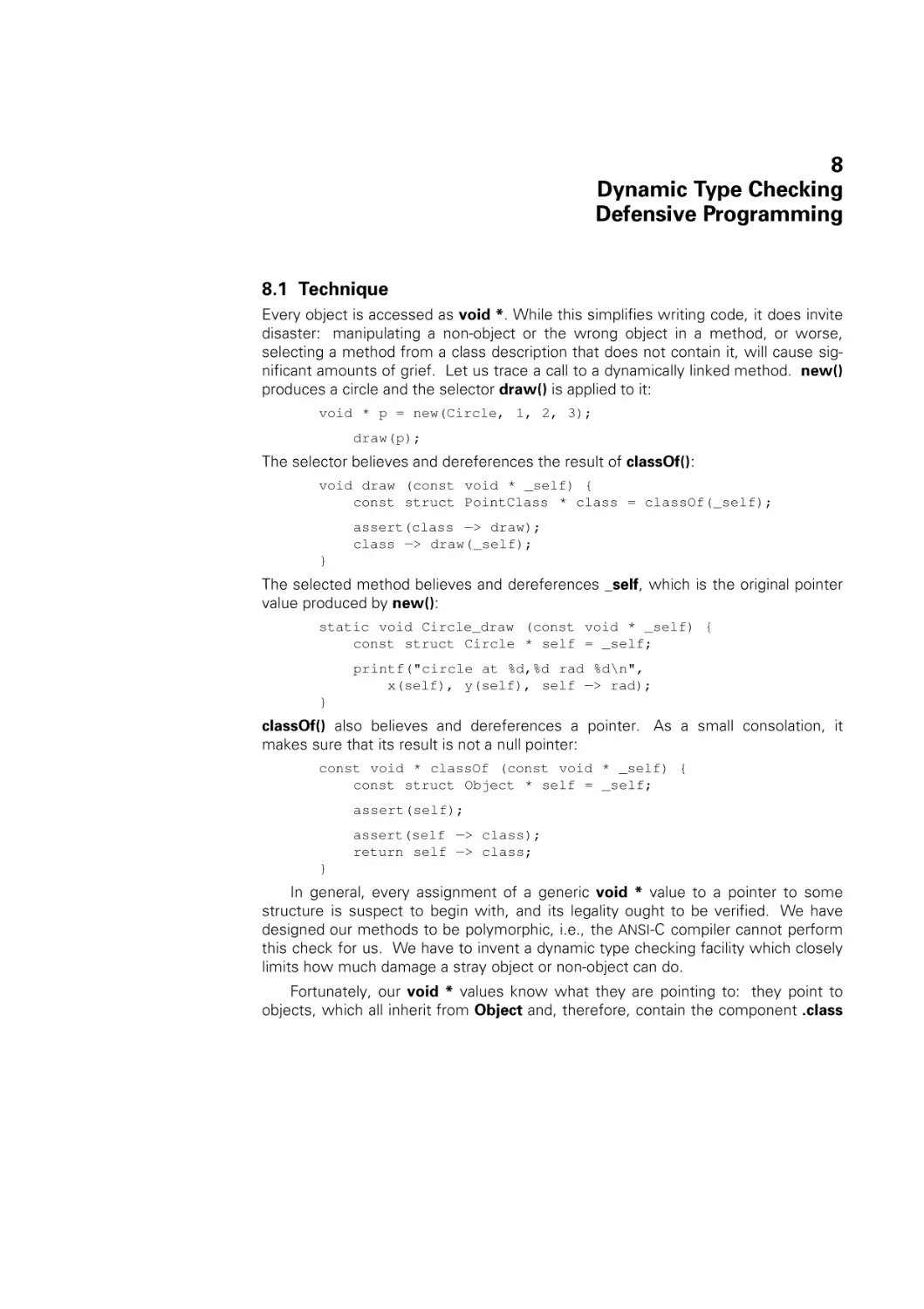 Dynamic Type Checking Defensive Programming
Technique