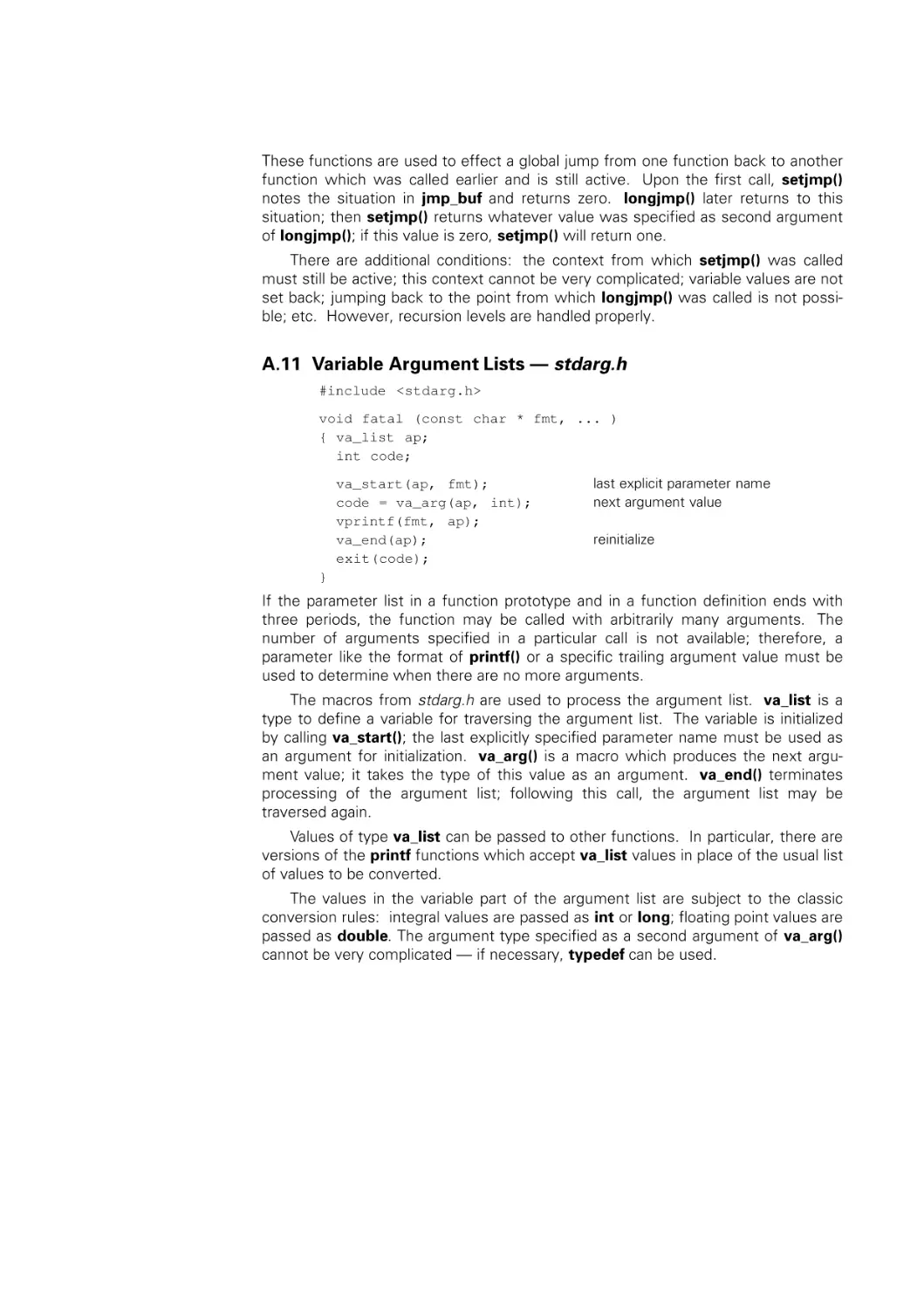 Variable Argument Lists - stdarg.h