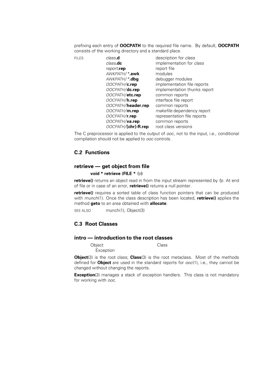 Functions
Root Classes