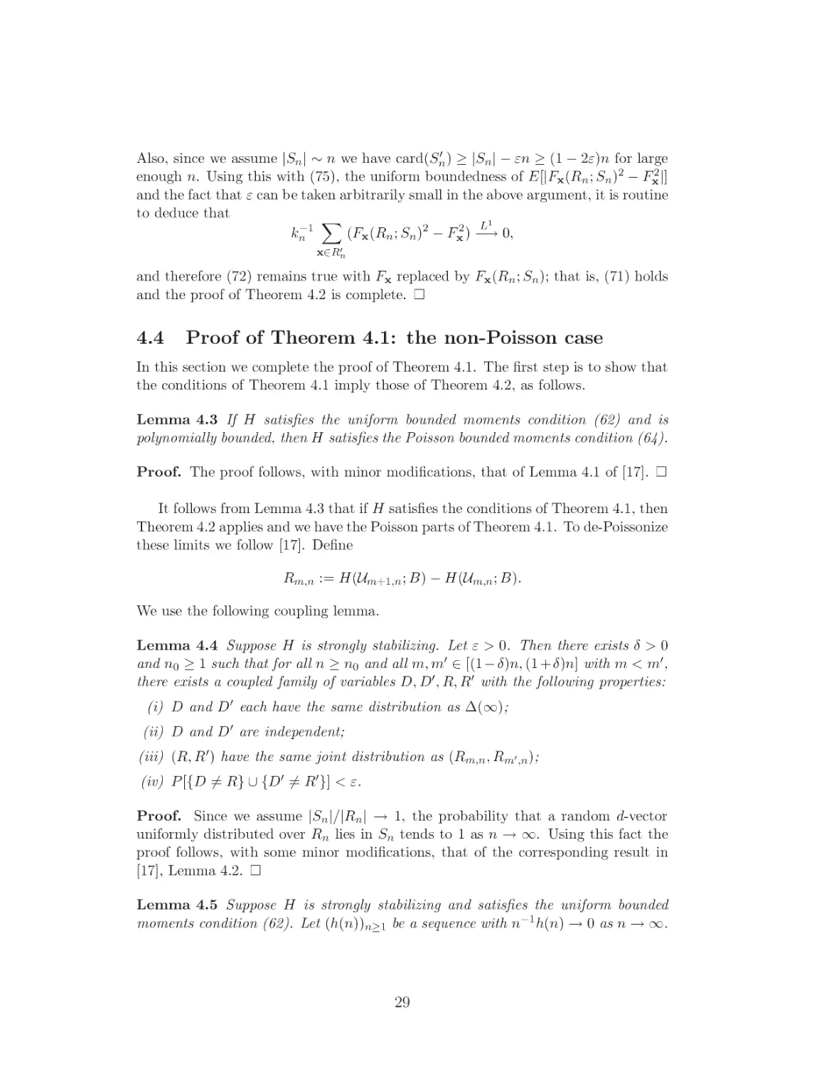 Proof of Theorem ??: the non-Poisson case