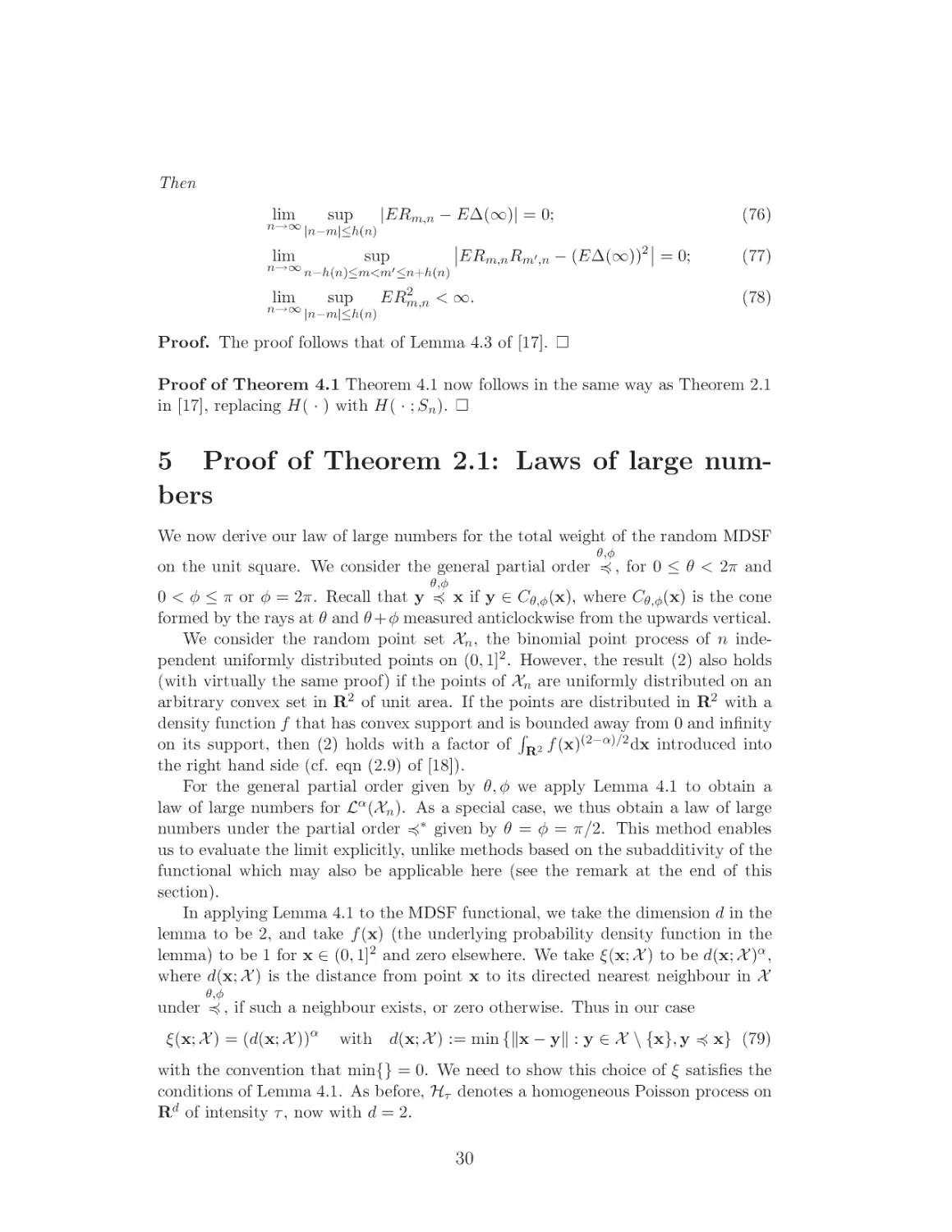 Proof of Theorem ??: Laws of large numbers