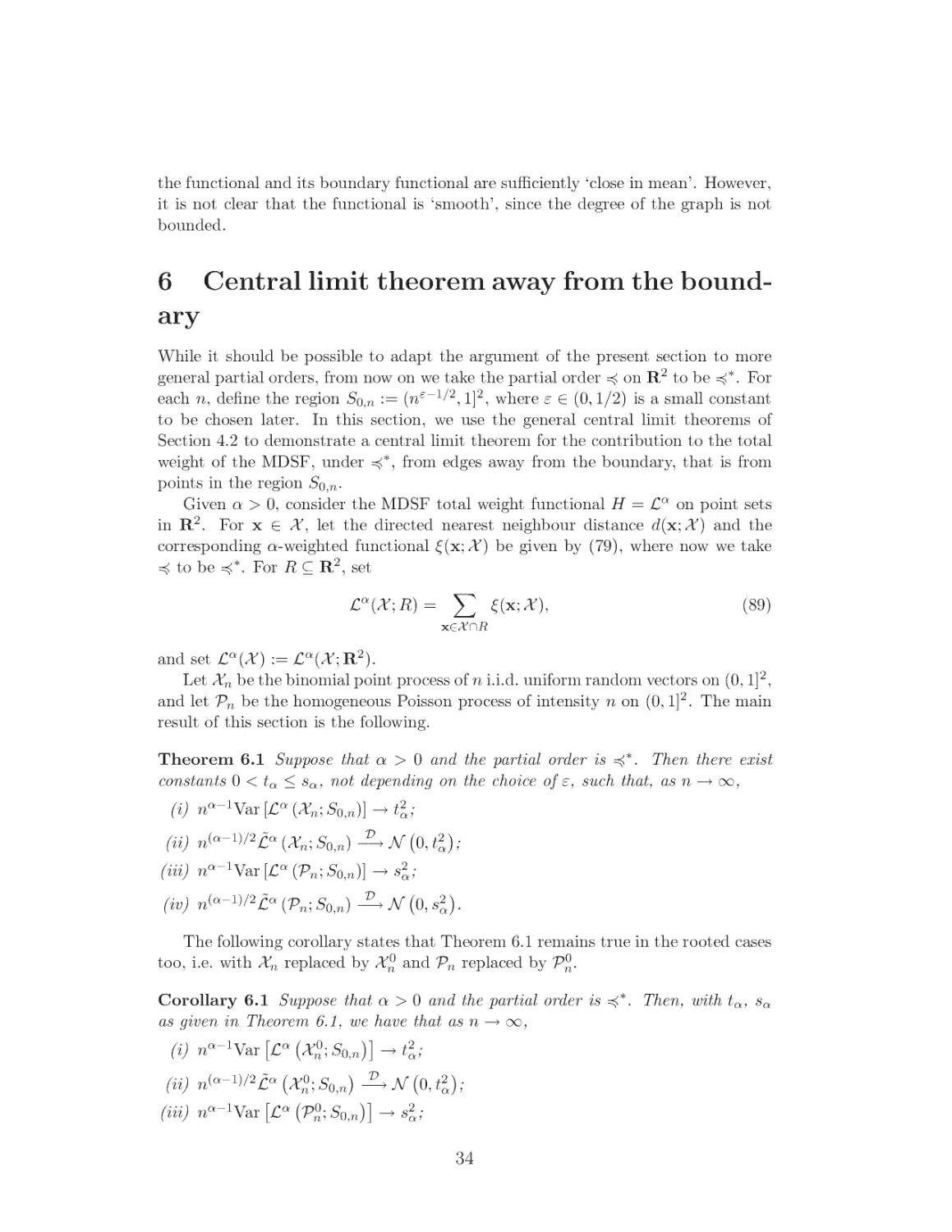 Central limit theorem away from the boundary