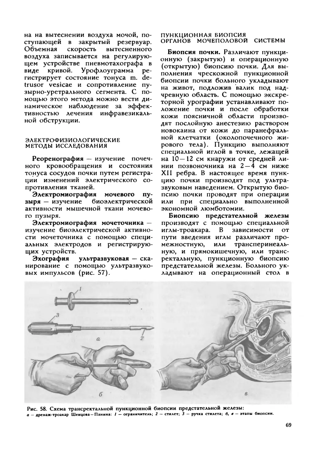 Электрофизиологические методы исследования
Пункционная биопсия органов мочеполовой системы