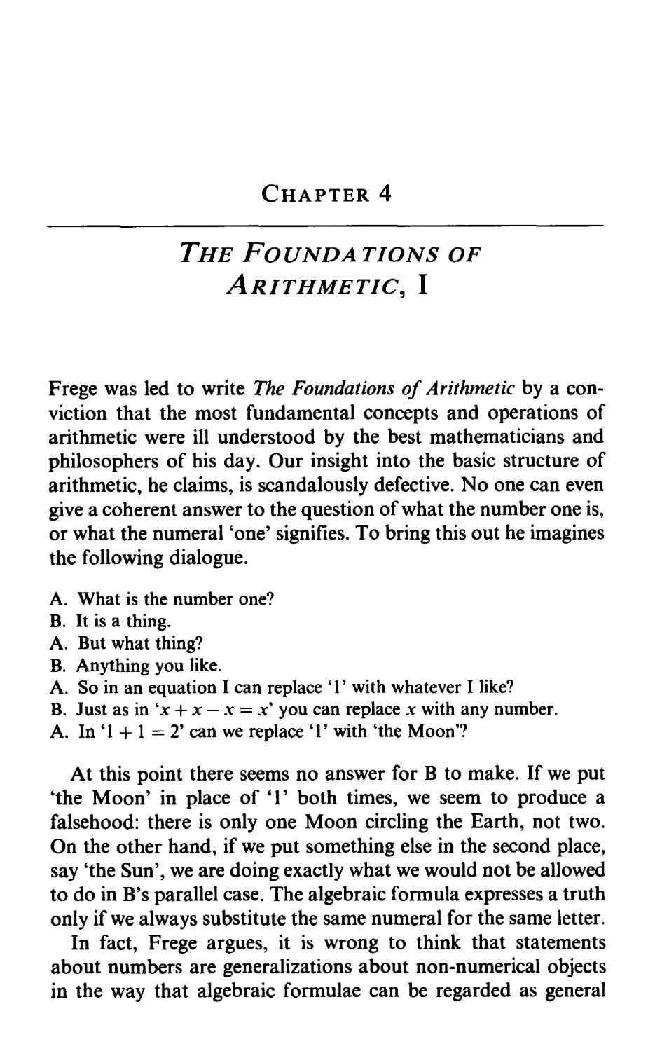 4 The Foundations of Arithmetic, I