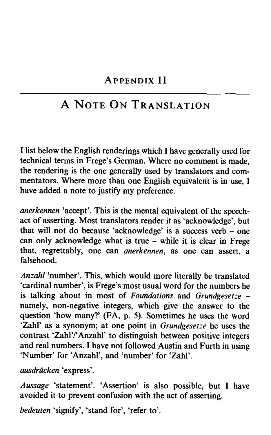 Appendix II. A Note on Translation