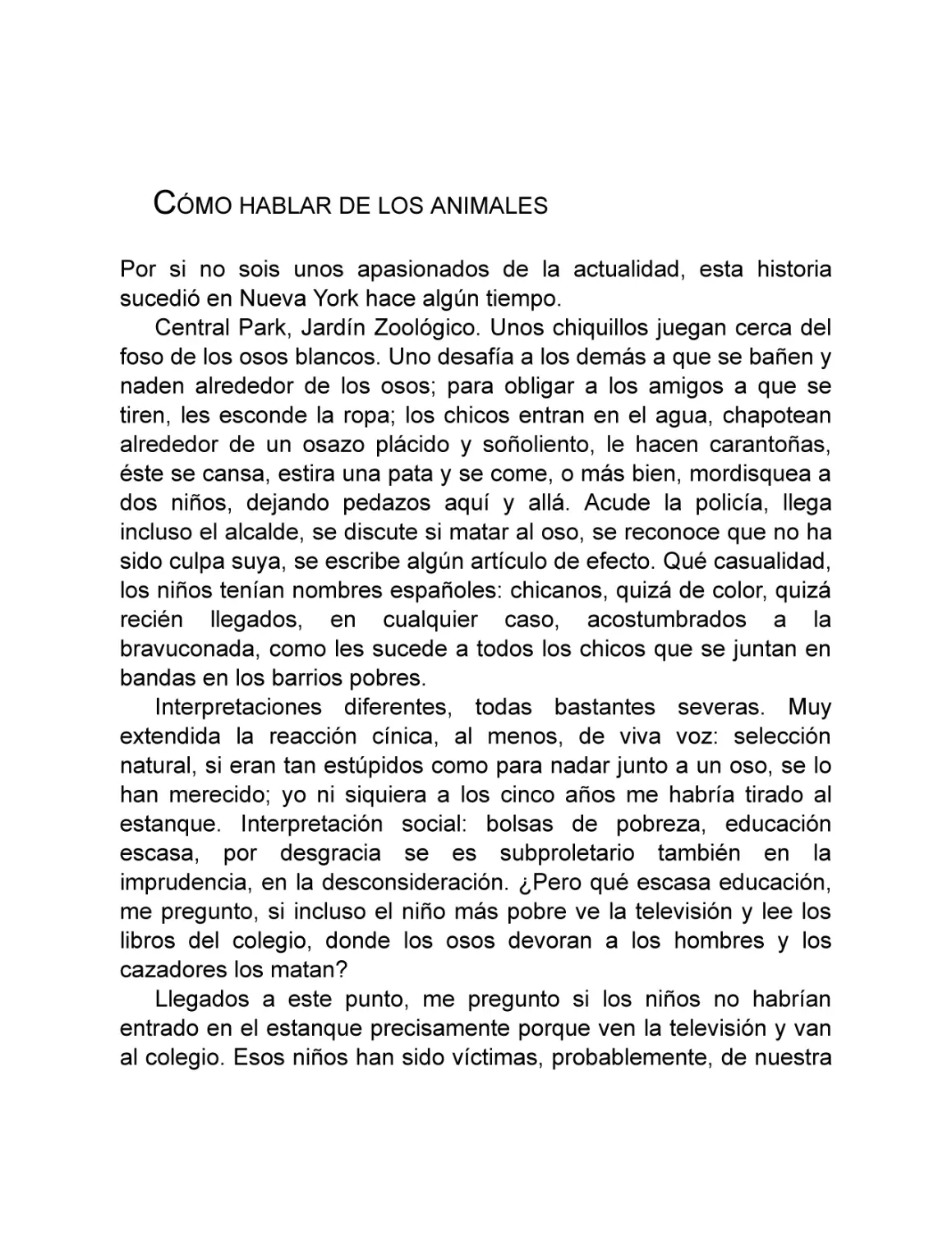 Cómo hablar de los animales