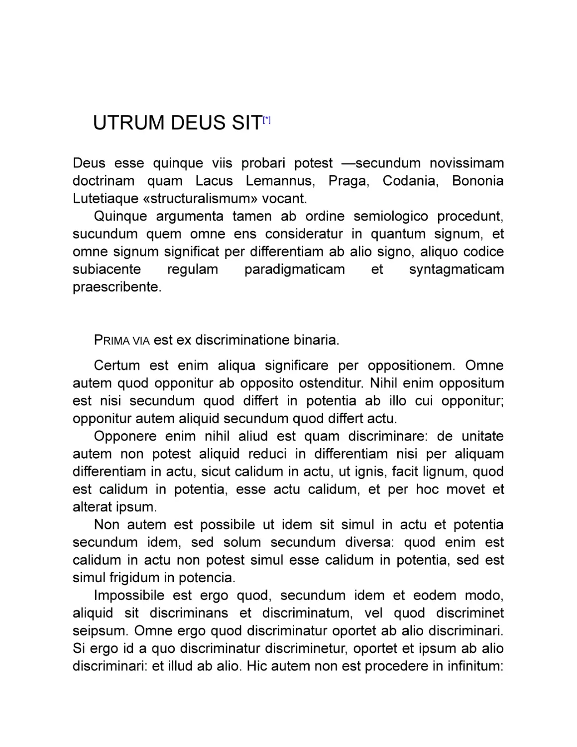 Ultrum deus sit