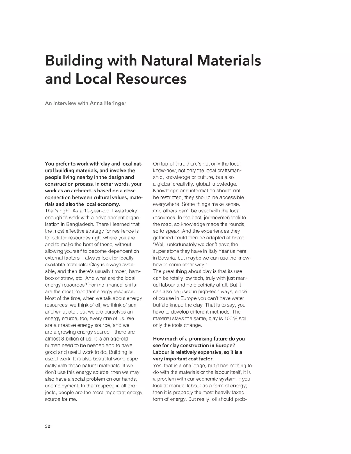 probBuilding with Natural Materials and Local Resources